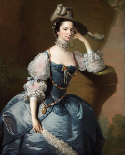 Portret van Margaret, Lady Oxenden, c. 1755 door Thomas Hudson