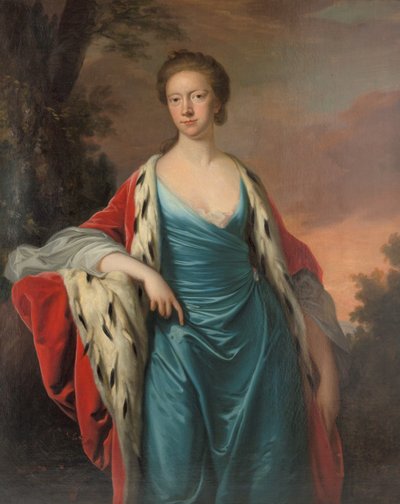 Prinses Mary van Groot-Brittannië 1723-1772, Landgravin van Hessen-Kassel, 1750s door Thomas Hudson