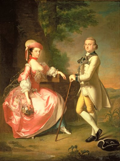 Sir John Pole, 5e Baronet, en zijn vrouw, Elizabeth, 1755 door Thomas Hudson