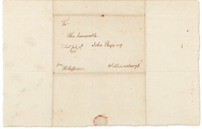 Autograaf brief aan John Page, Philadelphia, 30 juli 1776 door Thomas Jefferson