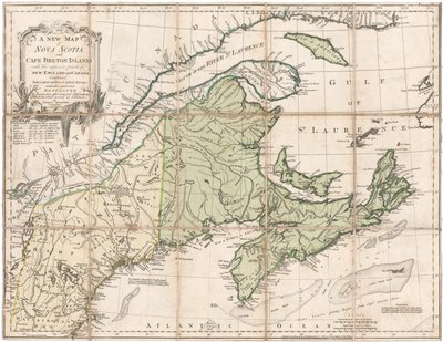 Een kaart van Nova Scotia door Jefferys door Thomas Jefferys