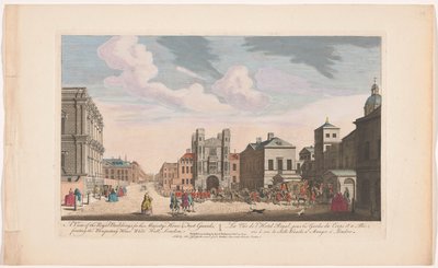Gezicht op het Banqueting House en Horse Guards Building te Londen door Thomas Jefferys