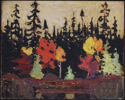 Zwarte spar en esdoorn door Tom Thomson