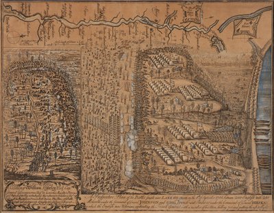 Een vooruitblik op de slag bij Lake George op 8 september 1755 door Thomas Johnston