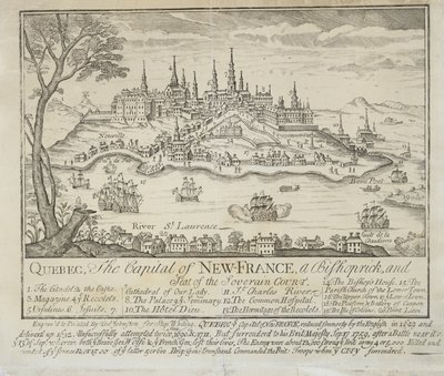 QUEBEC, de hoofdstad van NIEUW-FRANKRIJK, een bisschopszetel en zetel van het Soevereine Hof door Thomas Johnston