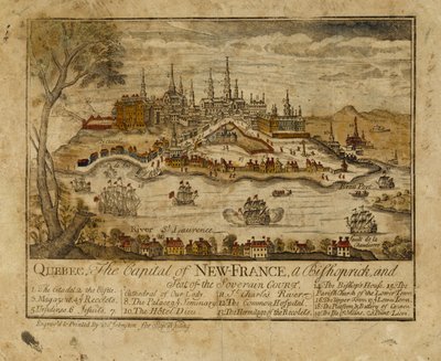 Quebec, de hoofdstad van Nieuw-Frankrijk, een bisschopszetel en zetel van het Soevereine Hof door Thomas Johnston