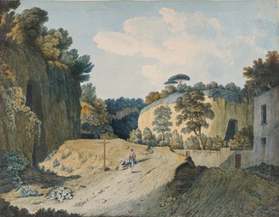 Een weg in een kloof bij Napels, 1782 door Thomas Jones