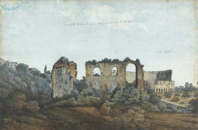 Het Claudische Aquaduct en Colosseum door Thomas Jones