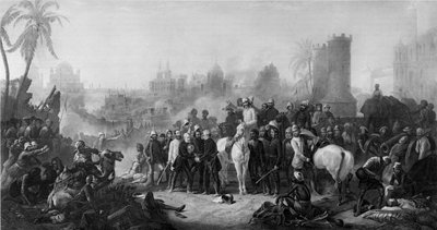 De Bevrijding van Lucknow, en Triomfantelijke Ontmoeting van Havelock, Outram en Sir Colin Campbell, uit 