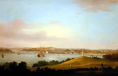 Een Uitzicht op de Tamar Estuarium, Plymouth door Thomas L. Hornbrook