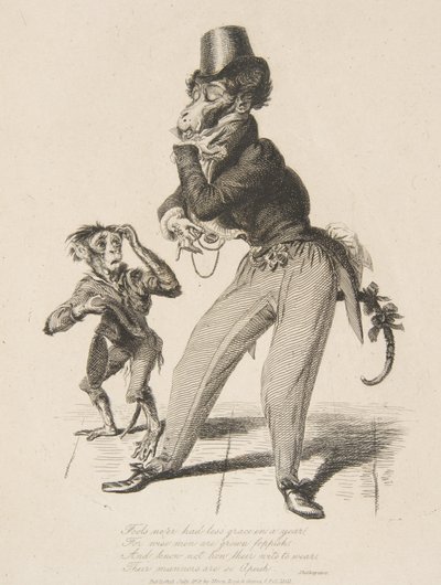 Aap Dandy, uit Monkey-ana, of Mannen in Miniatuur door Thomas Landseer