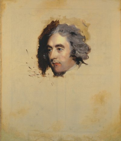 Een Portret van een Man, mogelijk William Eden, 1e Lord Auckland, MP (1744-1814) (onafgewerkt) door Thomas Lawrence