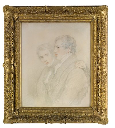 Dubbelportret van Richard Rowland Bloxam (1797-1877) en Andrew Bloxam (1801-1878), halflang, in profiel, aan de vooravond van hun vertrek naar de Sandwich Eilanden [Hawaii] in 1823 door Thomas Lawrence