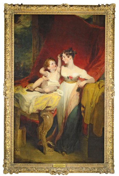 Portret van Anne, Viscountess Pollington, later Gravin van Mexborough, met haar zoon, John Charles, later 4e Graaf van Mexborough door Thomas Lawrence