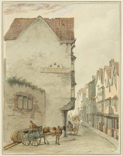Back Street, kijkend naar het zuiden door Thomas Leeson the Elder Rowbotham