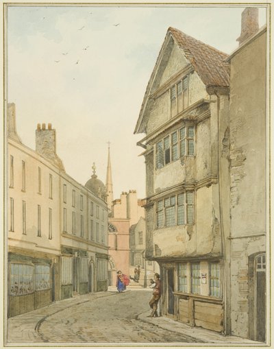 Achterstraat, kijkend naar het noorden richting Baldwinstraat door Thomas Leeson the Elder Rowbotham