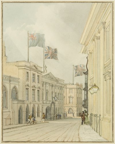 Corn Street vanaf het stadhuis door Thomas Leeson the Elder Rowbotham