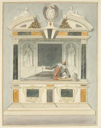 Beeld van Sir Charles Vaughan in de kathedraal van Bristol door Thomas Leeson the Elder Rowbotham