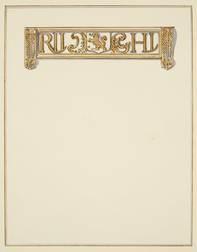 Initialen boven Korinthische Deur in Temple Street door Thomas Leeson the Elder Rowbotham
