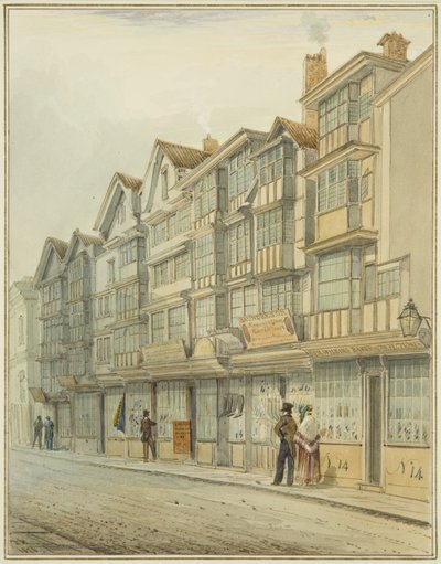 Kijkend omhoog Broad Street door Thomas Leeson the Elder Rowbotham