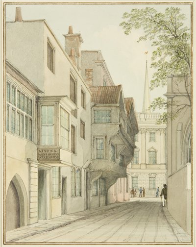 Kijkend omhoog Small Street naar de Beurs door Thomas Leeson the Elder Rowbotham
