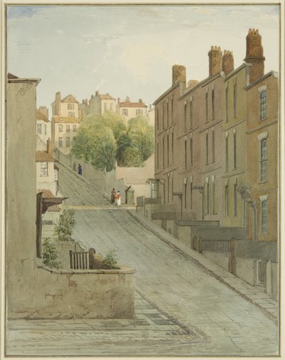 Montague Street en huizen op Kingsdown door Thomas Leeson the Elder Rowbotham