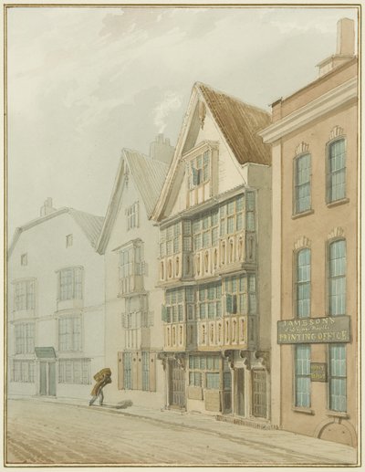 Oude huizen tegenover de Merchants