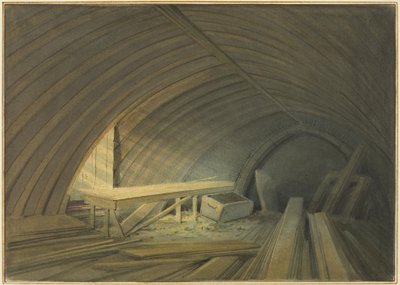 Oude eiken dak van de St Lawrence