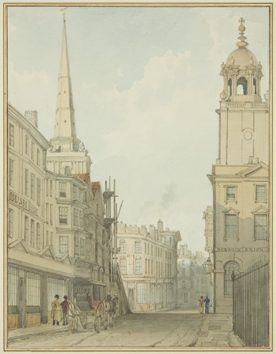 Deel van Corn Street en Wine Street door Thomas Leeson the Elder Rowbotham