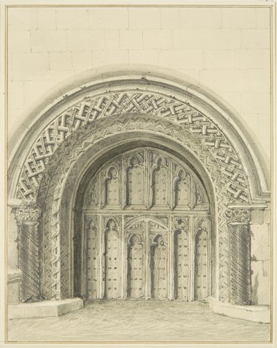 Kleinere gebogen poort naast de Deanery van de kathedraal van Bristol door Thomas Leeson the Elder Rowbotham