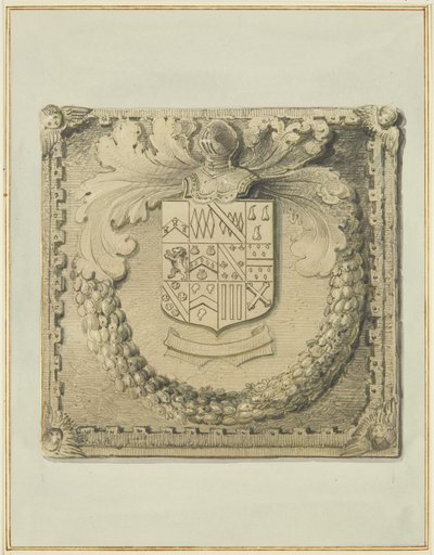 Stenen wapenschild boven de noorddeur van Barr