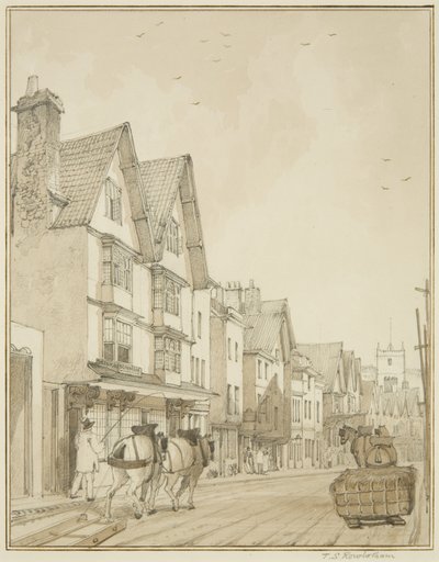 Temple Street, kijkend naar het noorden door Thomas Leeson the Elder Rowbotham