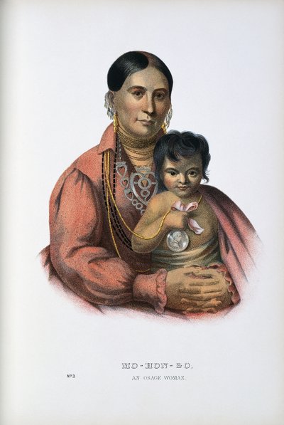 Do-Hon-Go, een Osage vrouw door Thomas Loraine (after) McKenney