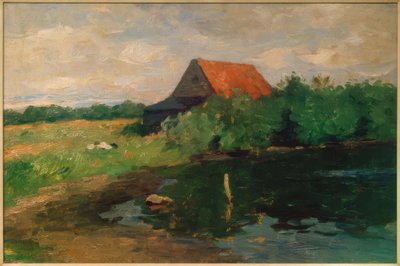 Huis met rood dak door Thomas Ludwig Herbst
