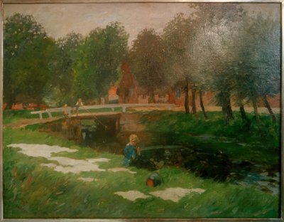 Bleekveld aan het kanaal door Thomas Ludwig Herbst