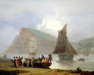 Aan boord van de veerboot in Teignmouth, 1821 door Thomas Luny