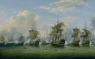De Slag bij Doggersbank, 1781 door Thomas Luny
