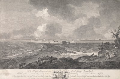 Zuidoostelijk uitzicht op Land-Guard Fort, in Suffolk door Thomas Major