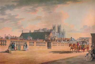 Uitzicht op Westminster Bridge door Thomas Malton II