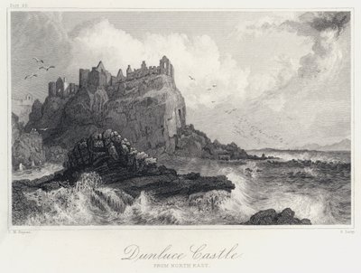 Kasteel Dunluce, vanuit het noordoosten door Thomas Mann (after) Baynes