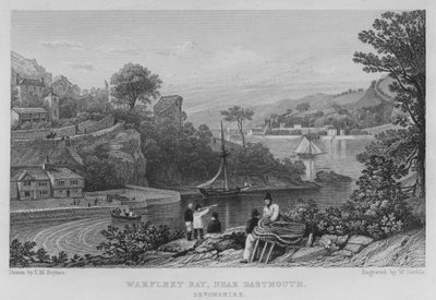 Warfleet Baai, nabij Dartmouth, Devonshire (gravure) door Thomas Mann (after) Baynes