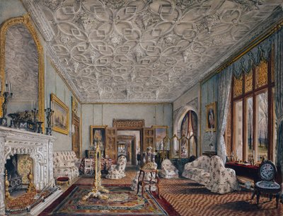 Salon in Gotische Stijl, ca.1850 door Thomas Mann Baynes
