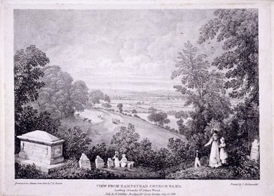 Algemeen uitzicht op Hampstead, Londen, 1822 door Thomas Mann Baynes
