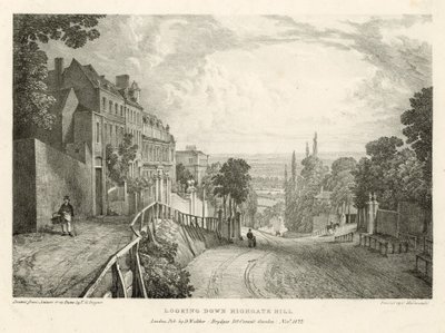 Uitzicht op Highgate Hill, Londen door Thomas Mann Baynes