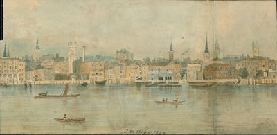 Panorama van de rivier de Theems, noordzijde, in 13 delen door Thomas Mann Baynes