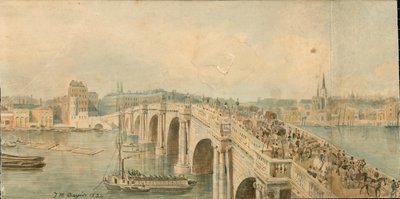 Panorama van de rivier de Theems, noordzijde, in 13 delen door Thomas Mann Baynes