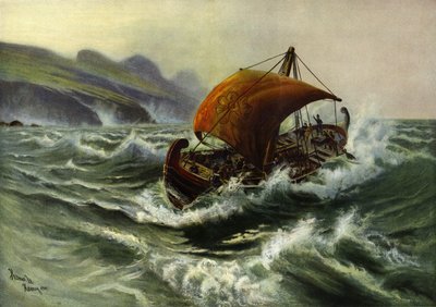 Feniciërs bezoeken Oud-Engeland door Thomas Marie Madawaska Hemy