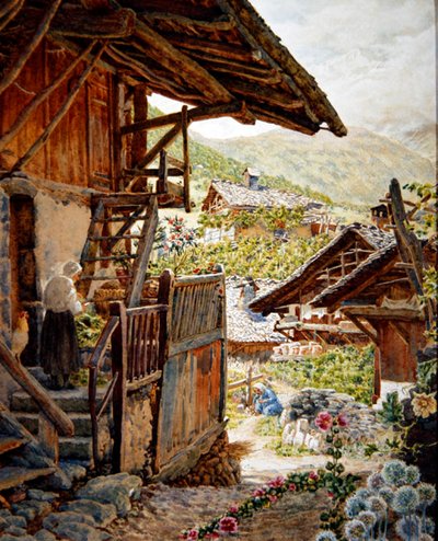 Sallanches, Hautes Savoie met de Aiguille de Bionnassay in de verte door Thomas Matthews Rooke