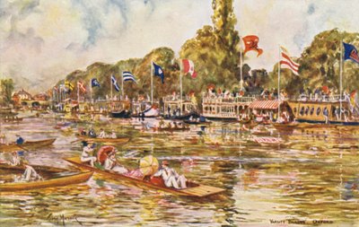 Rivier de Theems: Varsity Barges, Oxford door Thomas Maybank