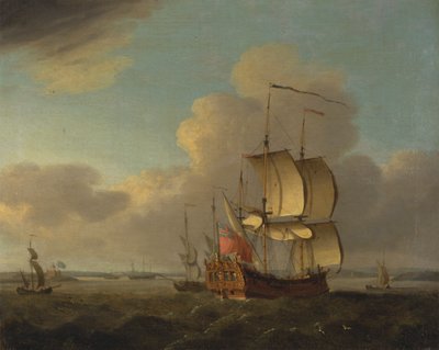 Schepen in de monding van de Theems door Thomas Mellish